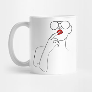 Women expression one line art Mug